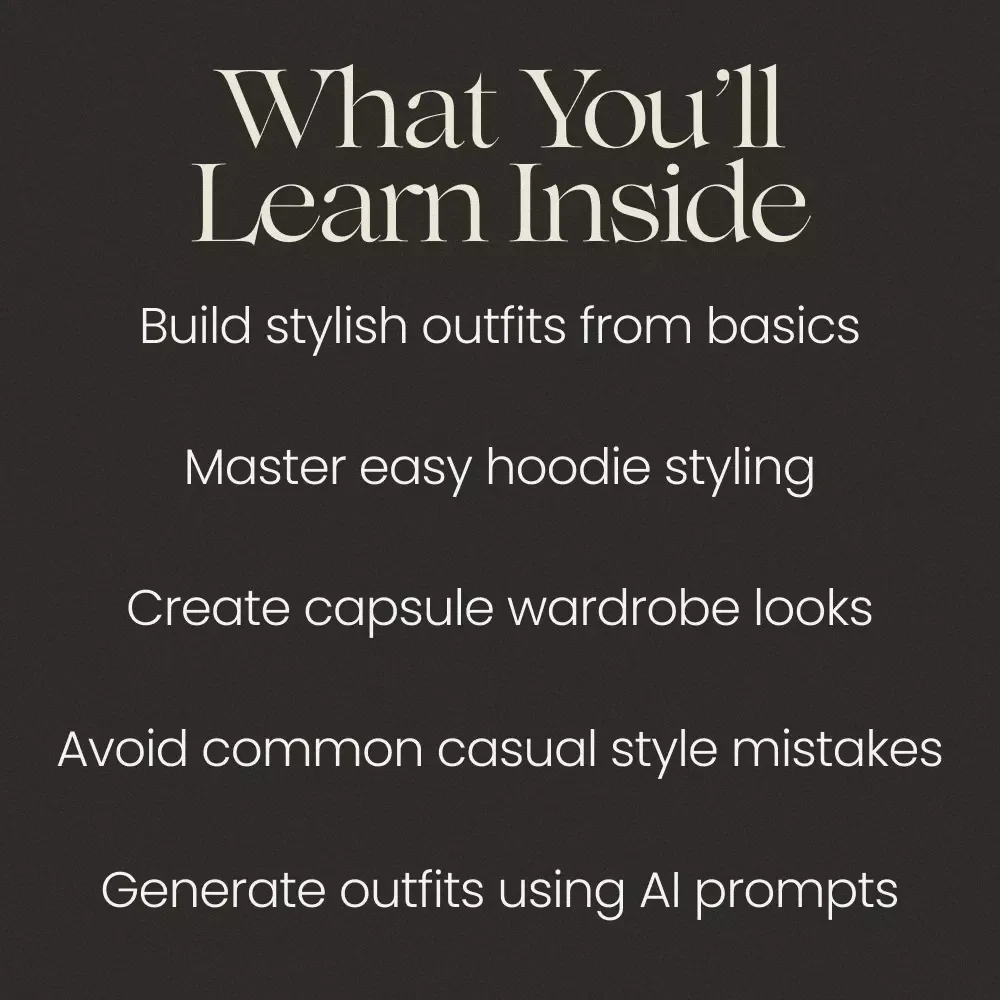 Easy Ways to Style a Hoodie Guide | How to Style a Hoodie eBook, Outfit Ideas, Street Style Looks, Capsule Wardrobe Planner