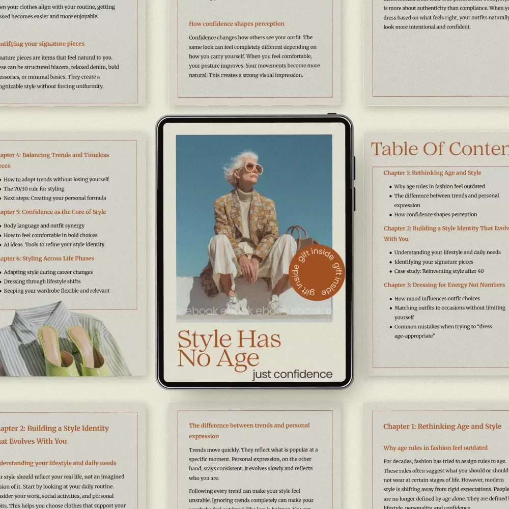 Style Has No Age Just Confidence – eBook Guide on how to dress for your age without rules | Timeless Personal Style & Confidence Building Fashion Workbook