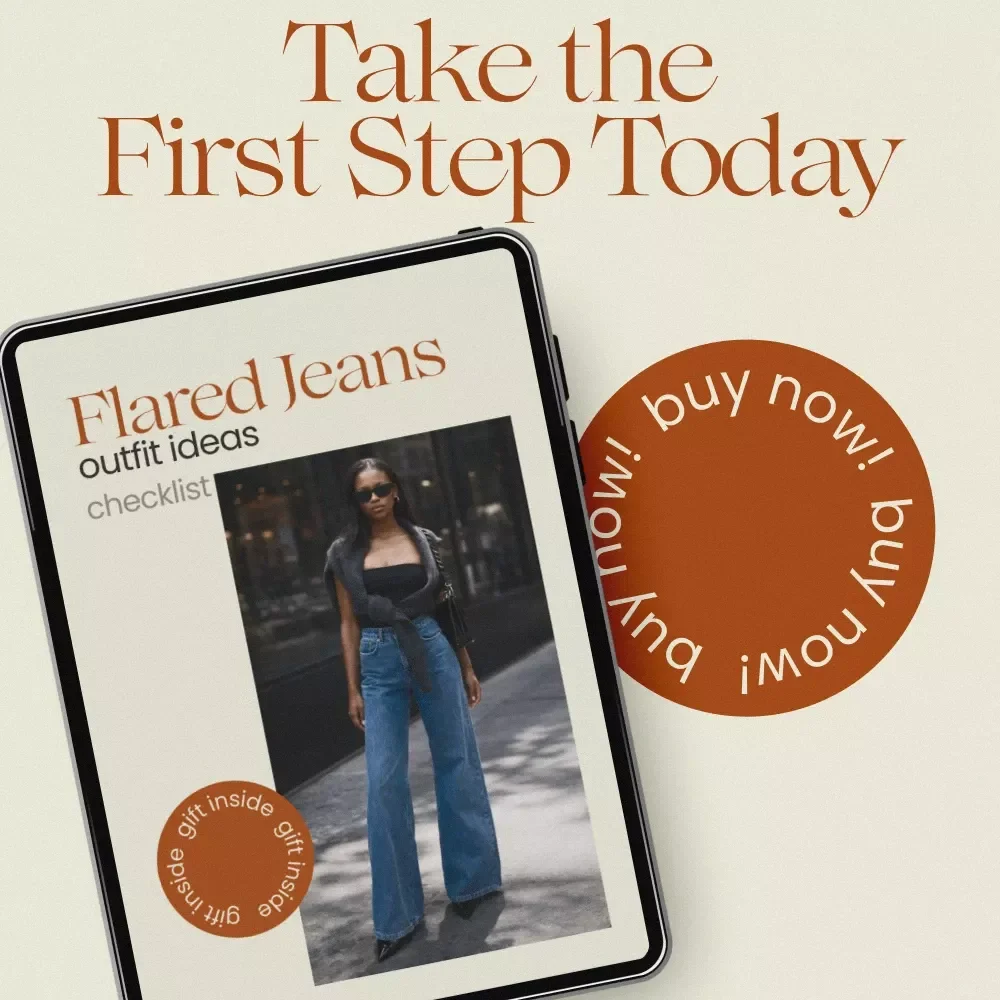 Flared Jeans Outfit Ideas Checklist, Stylish Flared Jeans Outfits Guide, Retro & Modern Denim Styling Tips Digital Download
