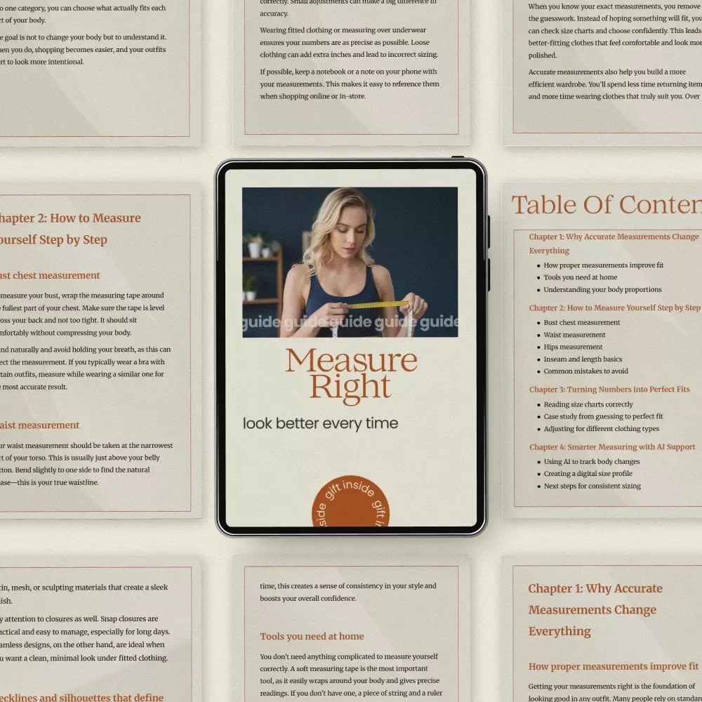 Measure Right Look Better Every Time – The Ultimate Guide on how to measure yourself for clothes | Perfect Fit Sizing eBook & Body Measurement Checklist