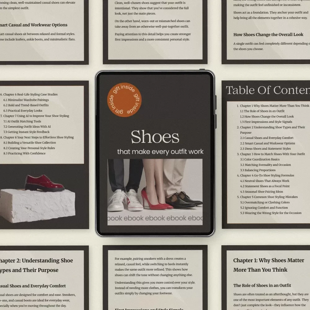 Shoes That Make Every Outfit Work – The Ultimate Shoe Styling Guide eBook for Effortless Outfit Matching, Style Confidence & Everyday Fashion Upgrades