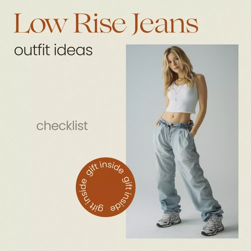 Low Rise Jeans Outfit Ideas Checklist, Stylish low rise jeans outfits Guide, Trendy Y2K & Casual Outfit Planner, Digital Download Fashion Styling Checklist