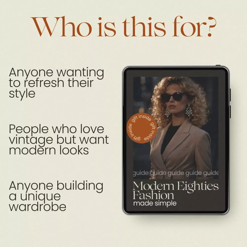 Modern Eighties Fashion Made Simple Guide | Eighties Fashion Modernized Style eBook, Retro Outfit Ideas, Capsule Wardrobe Planner