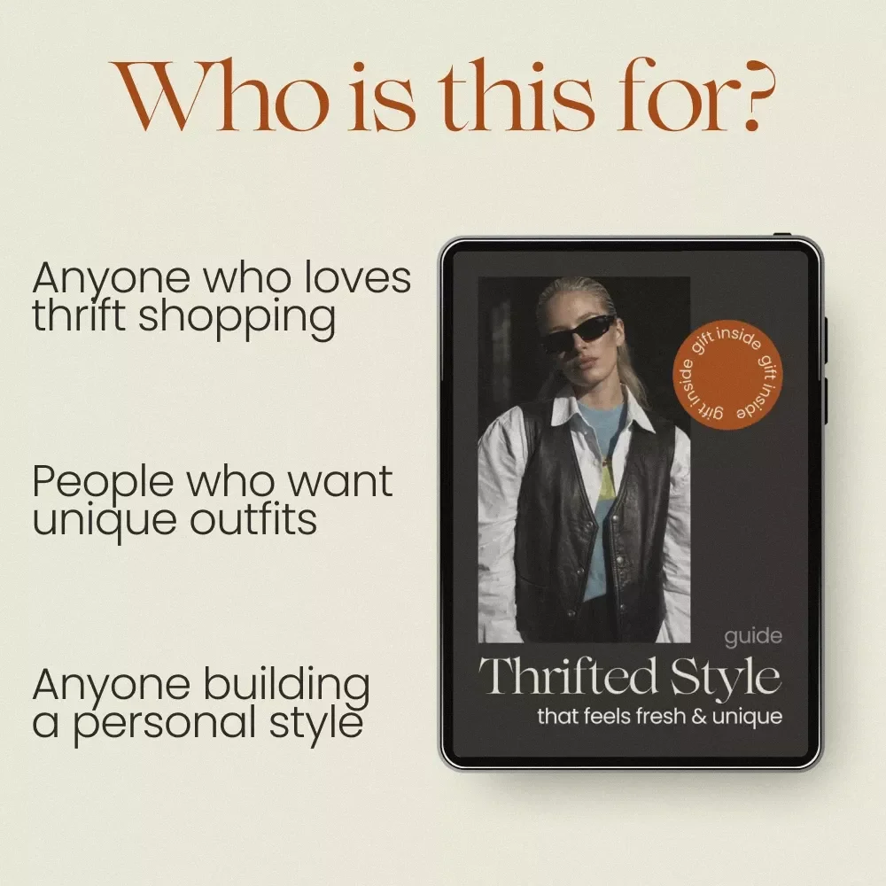 Thrifted Style That Feels Fresh and Unique – Thrifted Outfits Ideas Guide, Vintage Styling Tips, Mix & Match Wardrobe Ebook, Sustainable Fashion Inspiration