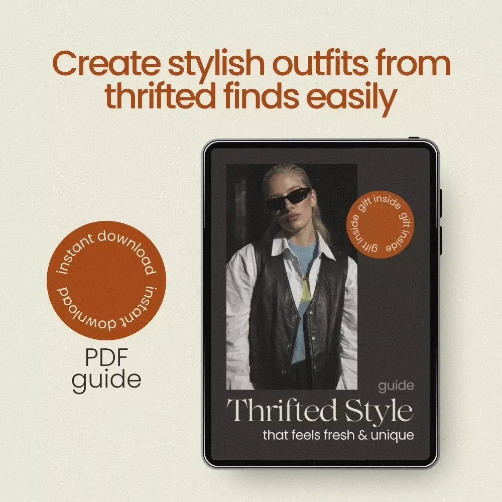 Thrifted Style That Feels Fresh and Unique – Thrifted Outfits Ideas Guide, Vintage Styling Tips, Mix & Match Wardrobe Ebook, Sustainable Fashion Inspiration