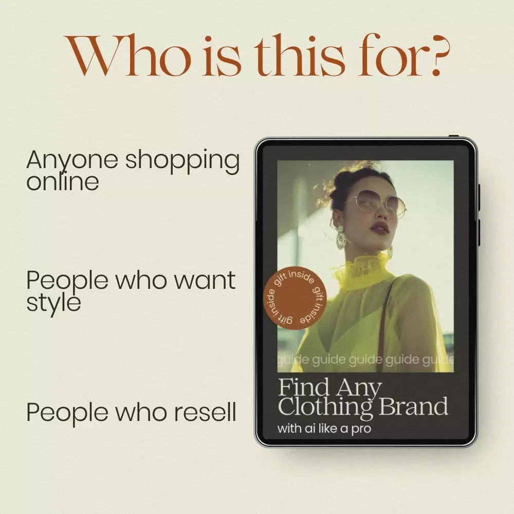 Find Any Clothing Brand with AI Like a Pro – Ultimate Guide on How to Use AI to Identify Clothing Brands, Fashion Finder eBook, Digital Download for Style Hunters