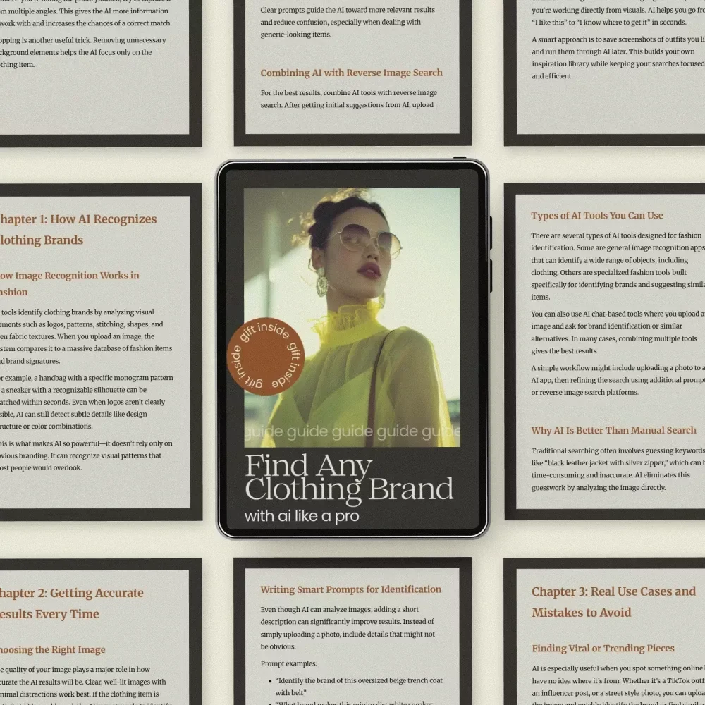 Find Any Clothing Brand with AI Like a Pro – Ultimate Guide on How to Use AI to Identify Clothing Brands, Fashion Finder eBook, Digital Download for Style Hunters
