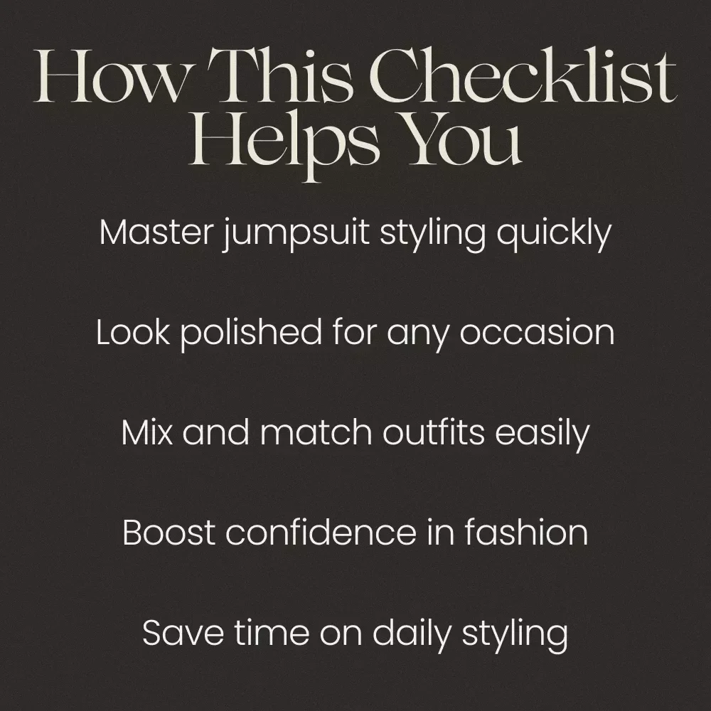 Jumpsuit Styling Made Simple: How to Style a Jumpsuit Checklist for Effortless Fashion