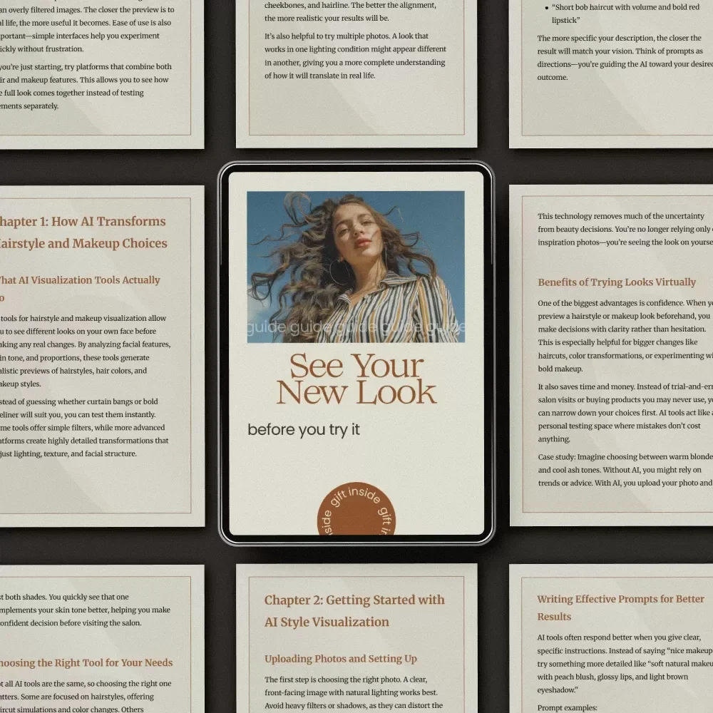 See Your New Look Before You Try It | AI Tools to Visualize Hairstyles and Makeup Guide | Virtual Beauty Styling eBook for Hair & Makeup Planning