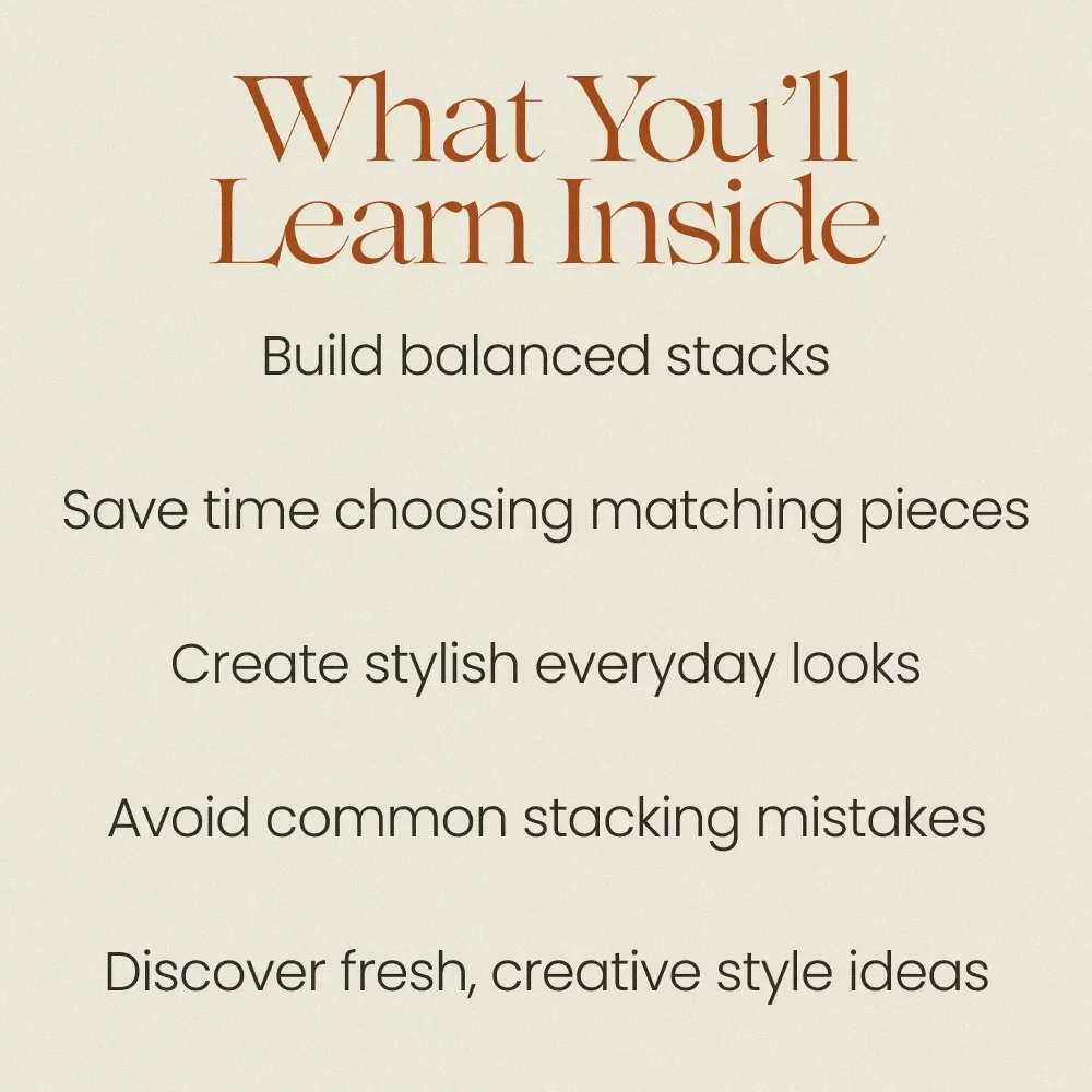 Stack Your Bracelets Like It’s Second Nature | How to Stack Bracelets Guide | Jewelry Styling eBook, Bracelet Layering Checklist, Everyday & Statement Stack Tips