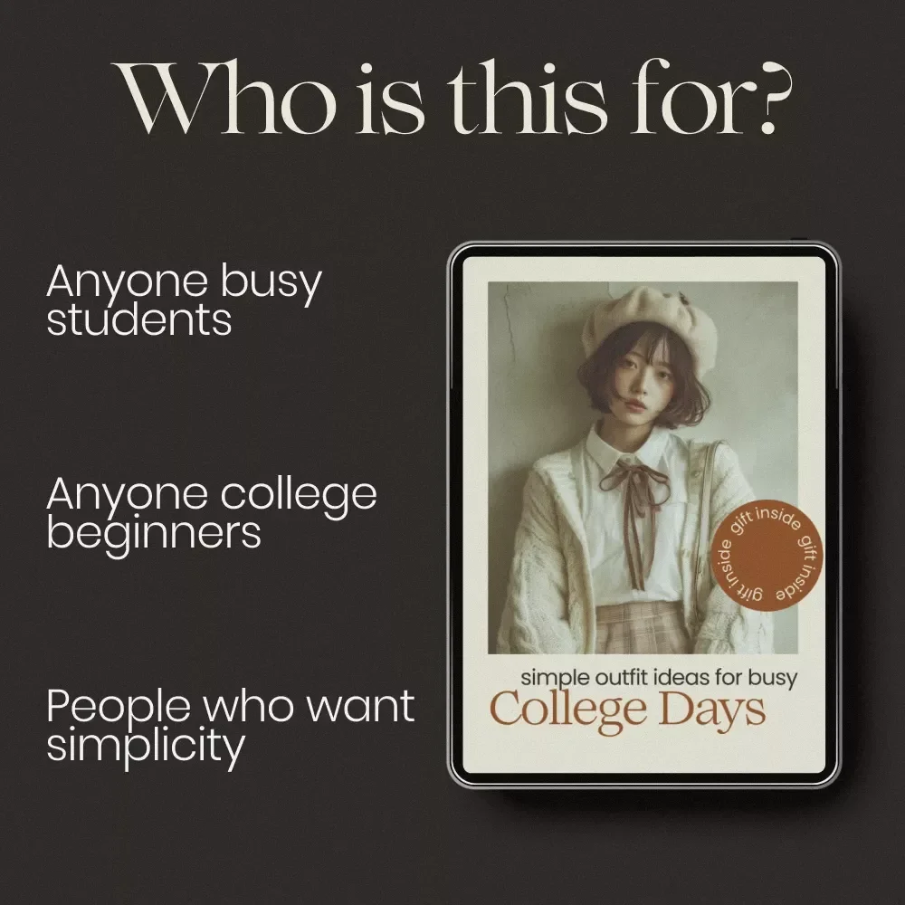 Simple Outfit Ideas for Busy College Days – Collegiate Outfits Guide, Capsule Wardrobe eBook, Everyday Campus Style Planner for Students