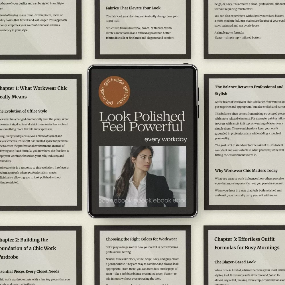 Look Polished Feel Powerful Every Workday – Workwear Chic Styling eBook Guide for Effortless Office Outfits, Capsule Wardrobe & Professional Style Transformation