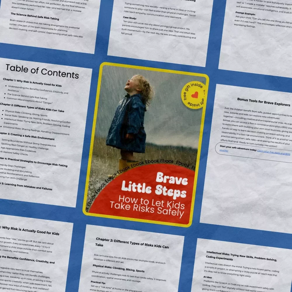 Brave Little Steps: How to Let Kids Take Risks Safely – Parenting eBook Guide for Raising Confident, Resilient Kids | Safe Risk-Taking Strategies