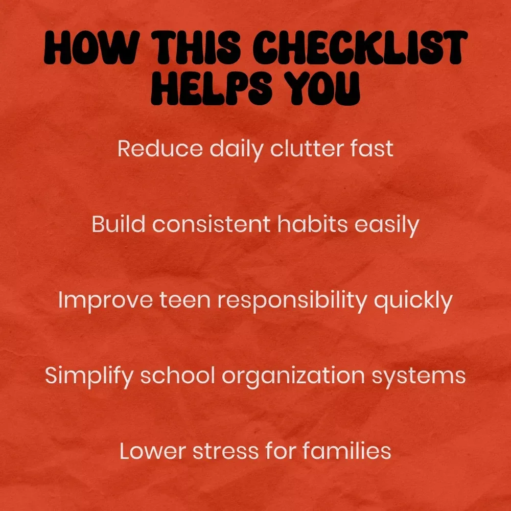 The Ultimate “Teen Organization Hack” Checklist – How to Help Teen with Organization Printable Guide, Teen Life Skills Planner, Digital Download for Parents & Teens