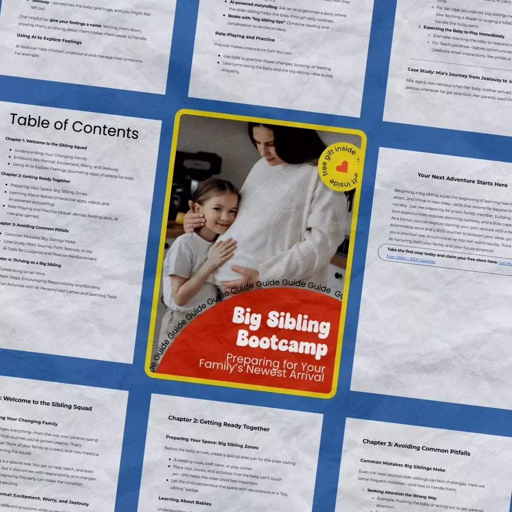 Big Sibling Bootcamp: Preparing for Your Family’s Newest Arrival – A Complete Guide on How to Prepare for a New Sibling, Emotional Support & Fun Learning Activities for Kids