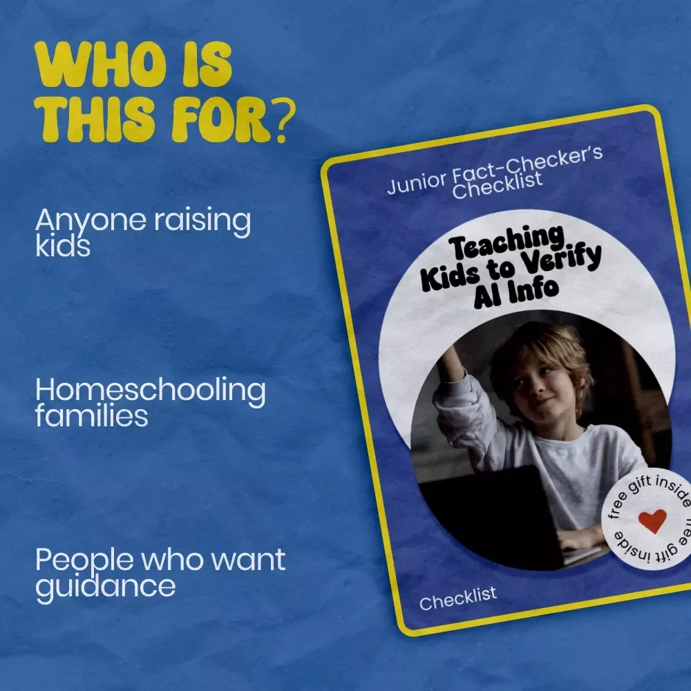 Junior Fact-Checker’s Checklist: Teaching Kids to Verify AI Info | Fun Guide on how to teach kids to fact check ai | Printable Digital Download for Curious Learners