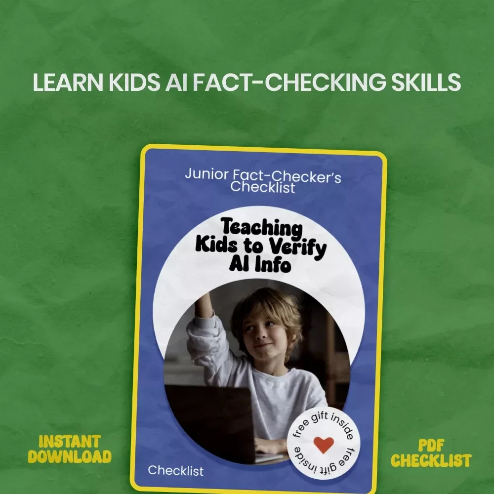 Junior Fact-Checker’s Checklist: Teaching Kids to Verify AI Info | Fun Guide on how to teach kids to fact check ai | Printable Digital Download for Curious Learners