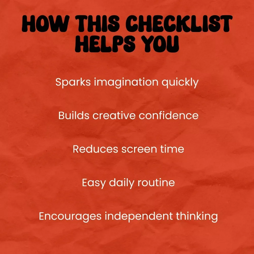 A Fun, Practical Guide To Unlocking Creativity In Kids – Printable Checklist for Parents & Teachers | how to foster creativity in kids Daily Routine Tool