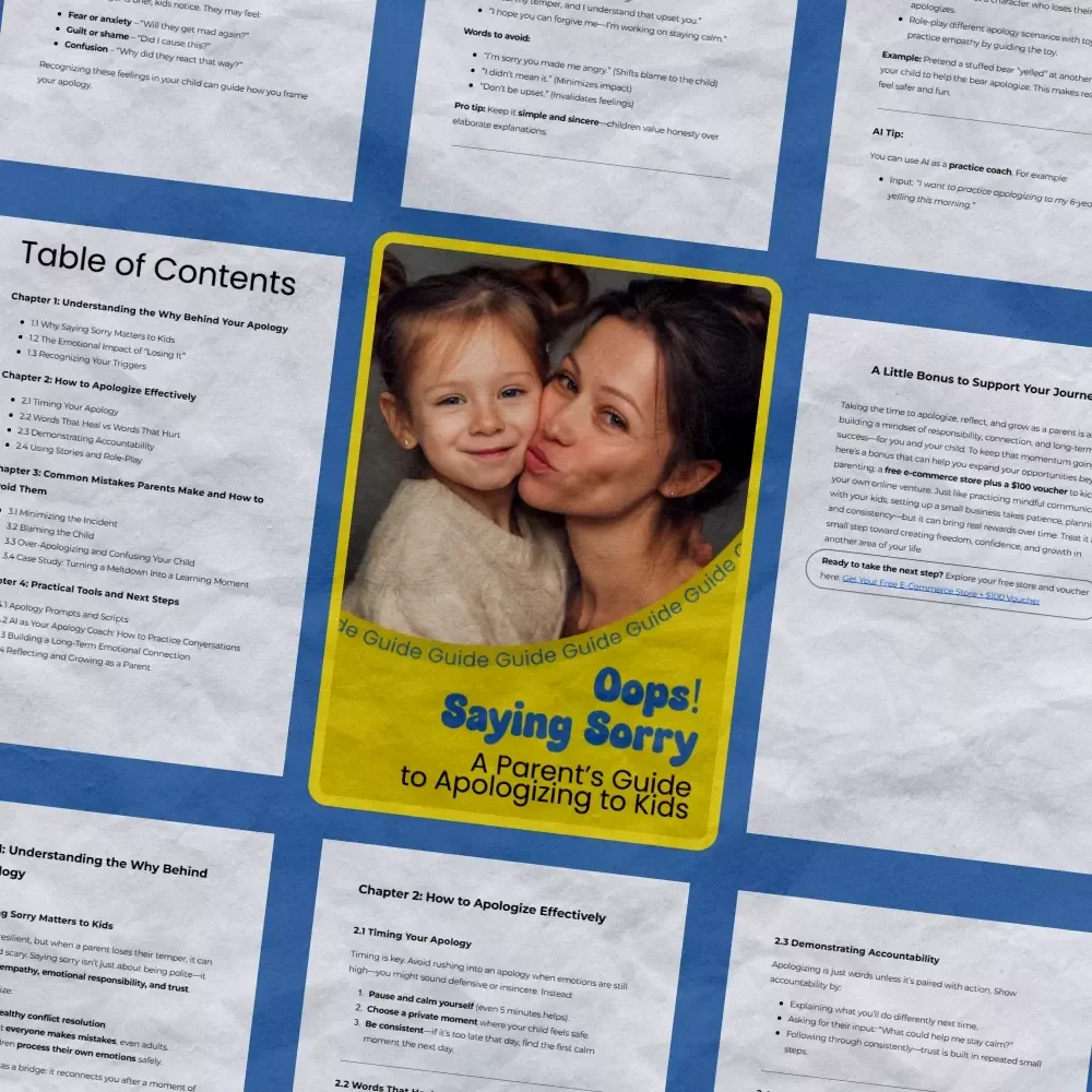 Oops! Saying Sorry: A Parent’s Guide to Apologizing to Kids | How to Apologize to Kids After Losing It | Gentle Parenting Repair Guide & Emotional Connection Toolkit