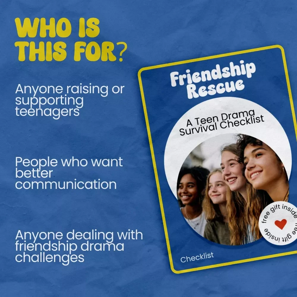 Friendship Rescue: A Teen Drama Survival Checklist | How to Help Teen Navigate Friendship Drama | Printable Teen Guide for Parents & Teens | Emotional Skills Toolkit