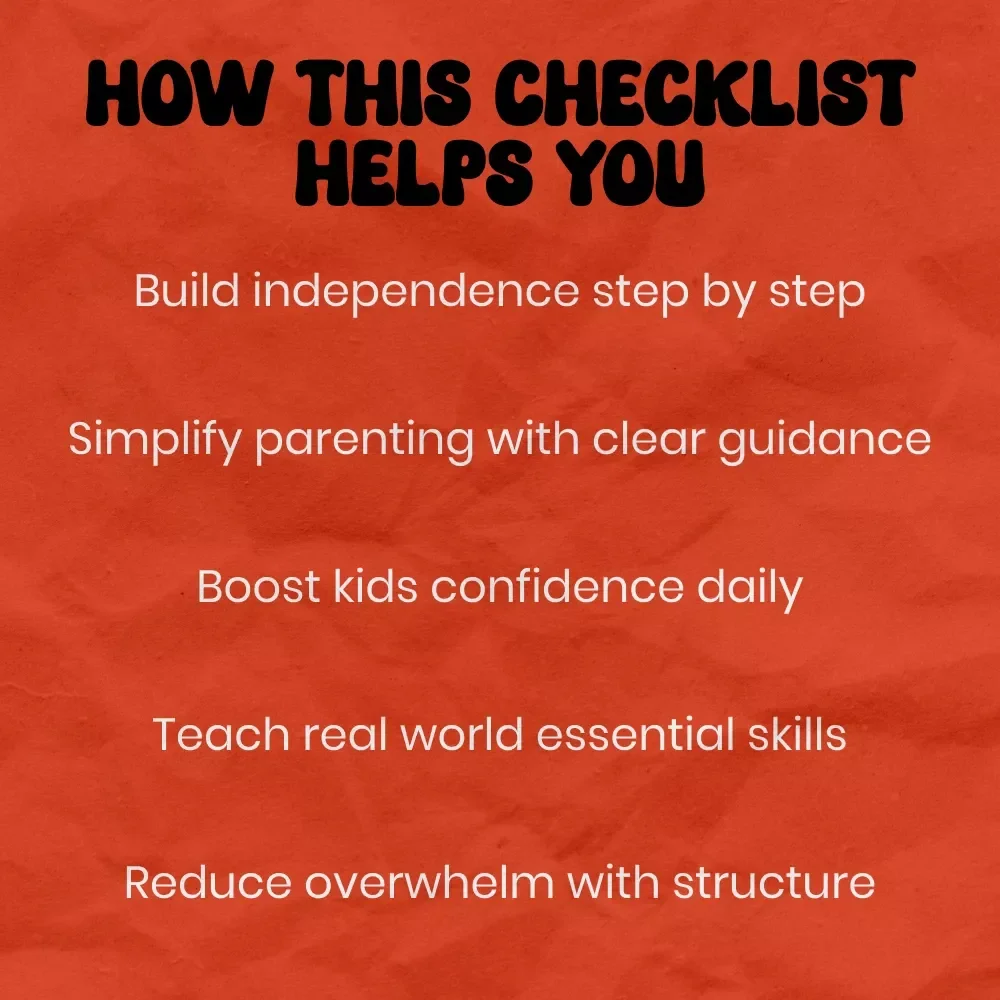 The Ultimate Life Skills Checklist: Raise Confident Kids by Age | Printable Parenting Guide on how to teach life skills to kids by age | Kids Responsibility & Independence Checklist