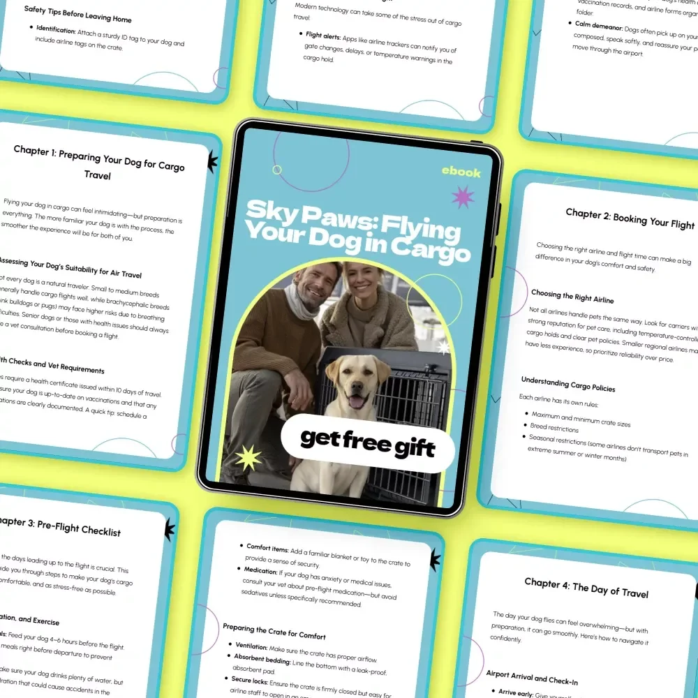 Sky Paws: Flying Your Dog in Cargo – Complete eBook Guide on How to Fly with Dog in Cargo, Airline Policies, Safety Checklist & Stress-Free Pet Travel Tips