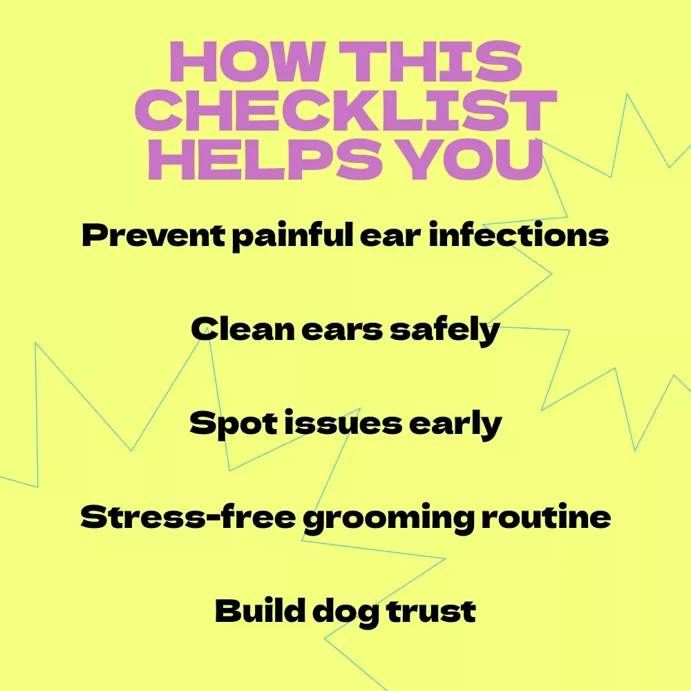 Dog Ear-Cleaning Checklist – How to Clean Dog Ears Safely Guide, Pet Care Routine, Printable Dog Grooming Checklist, Vet-Inspired Ear Cleaning Steps
