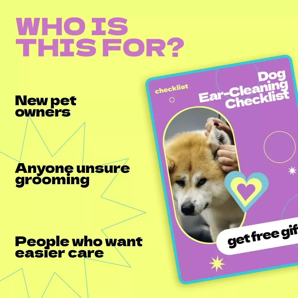 Dog Ear-Cleaning Checklist – How to Clean Dog Ears Safely Guide, Pet Care Routine, Printable Dog Grooming Checklist, Vet-Inspired Ear Cleaning Steps