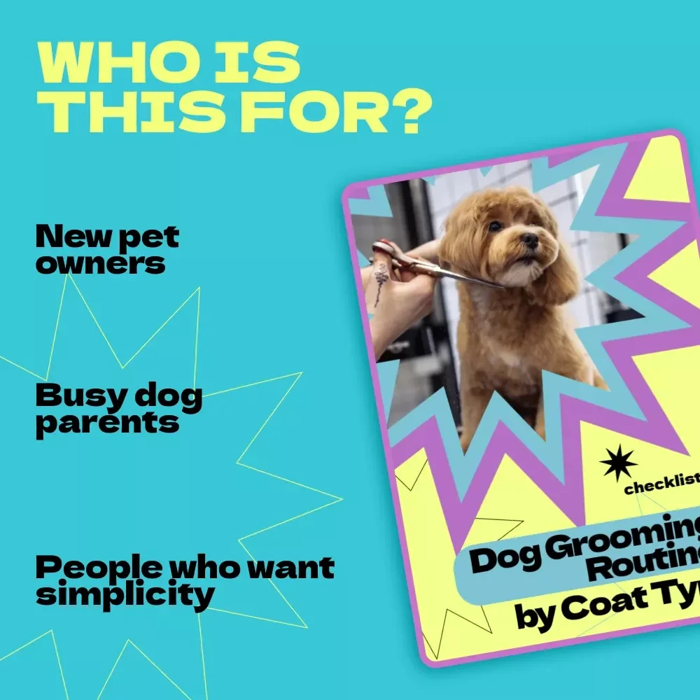 Dog Grooming Routine by Coat Type Checklist | How Often to Groom Dog by Coat Type Guide | Printable Pet Care Planner for Healthy, Happy Dogs
