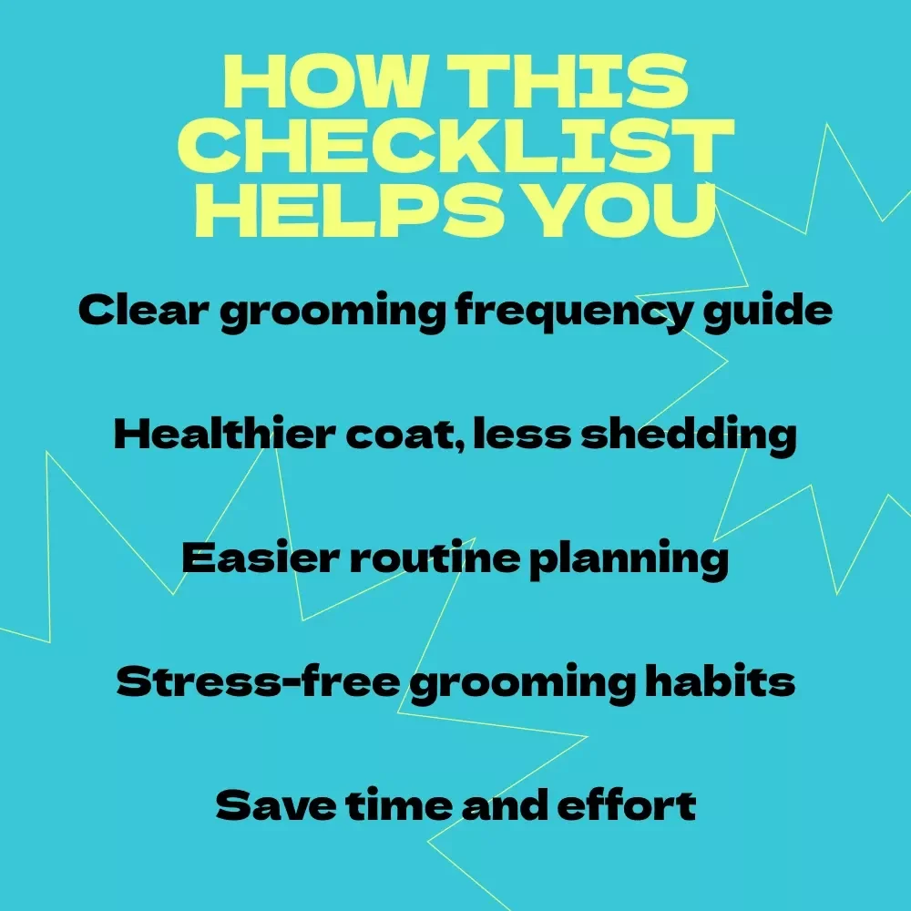 Dog Grooming Routine by Coat Type Checklist | How Often to Groom Dog by Coat Type Guide | Printable Pet Care Planner for Healthy, Happy Dogs