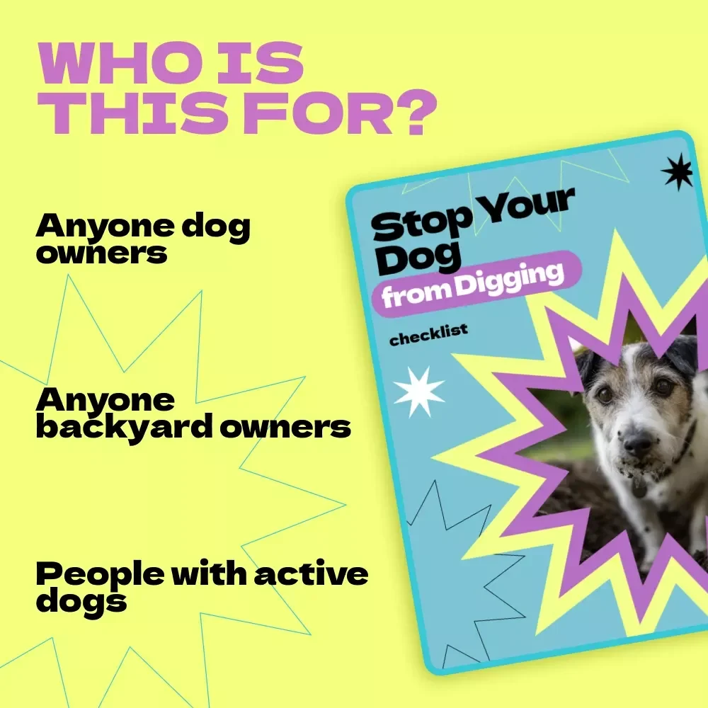 Stop Your Dog from Digging Checklist – How to Stop Dog from Digging in Yard, Easy Training Guide for Calm, Happy Dogs, Printable Pet Behavior Solution