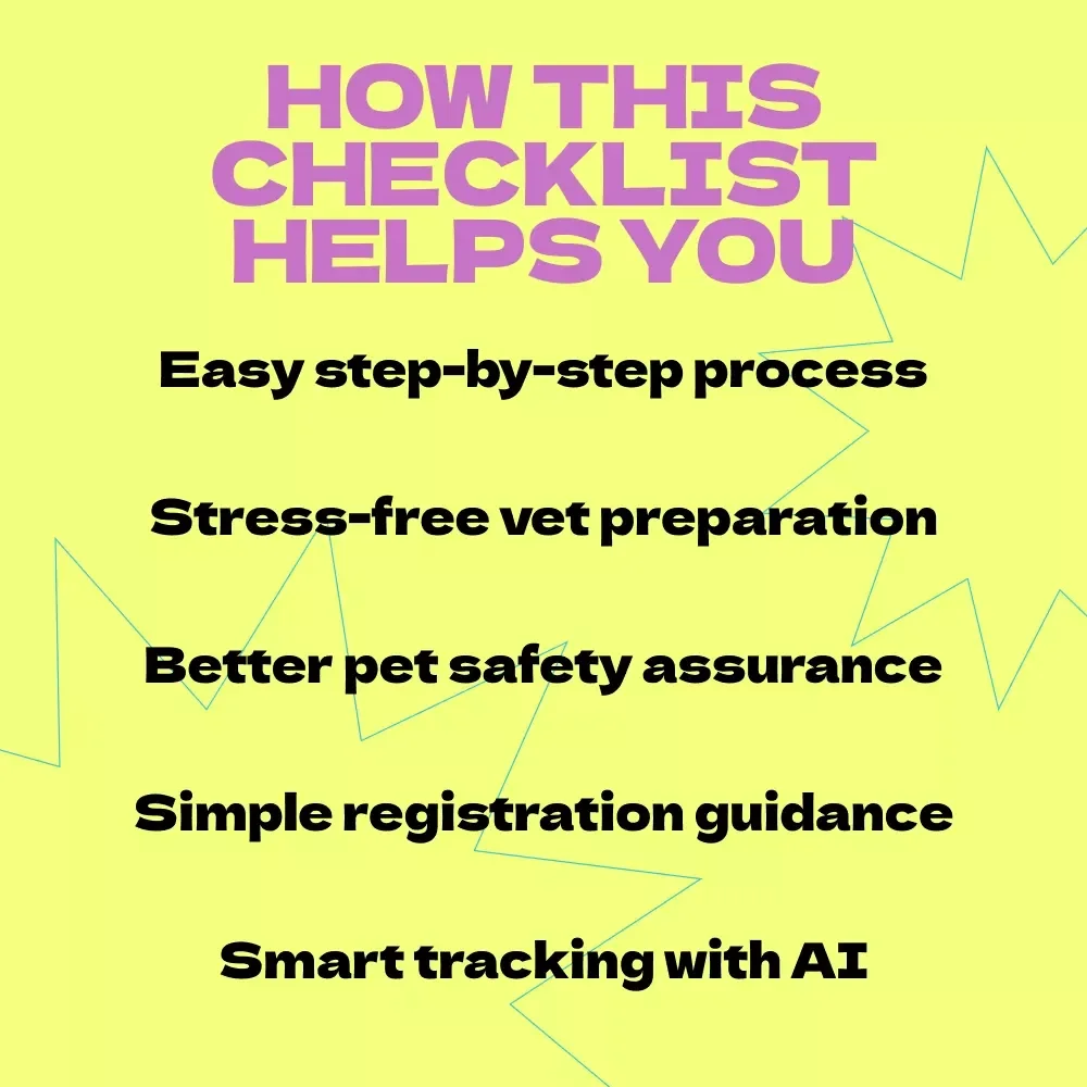 Checklist to Microchip Your Dog | How to Microchip a Dog Step-by-Step Printable Guide for Pet Owners | Dog Safety & ID Registration Checklist