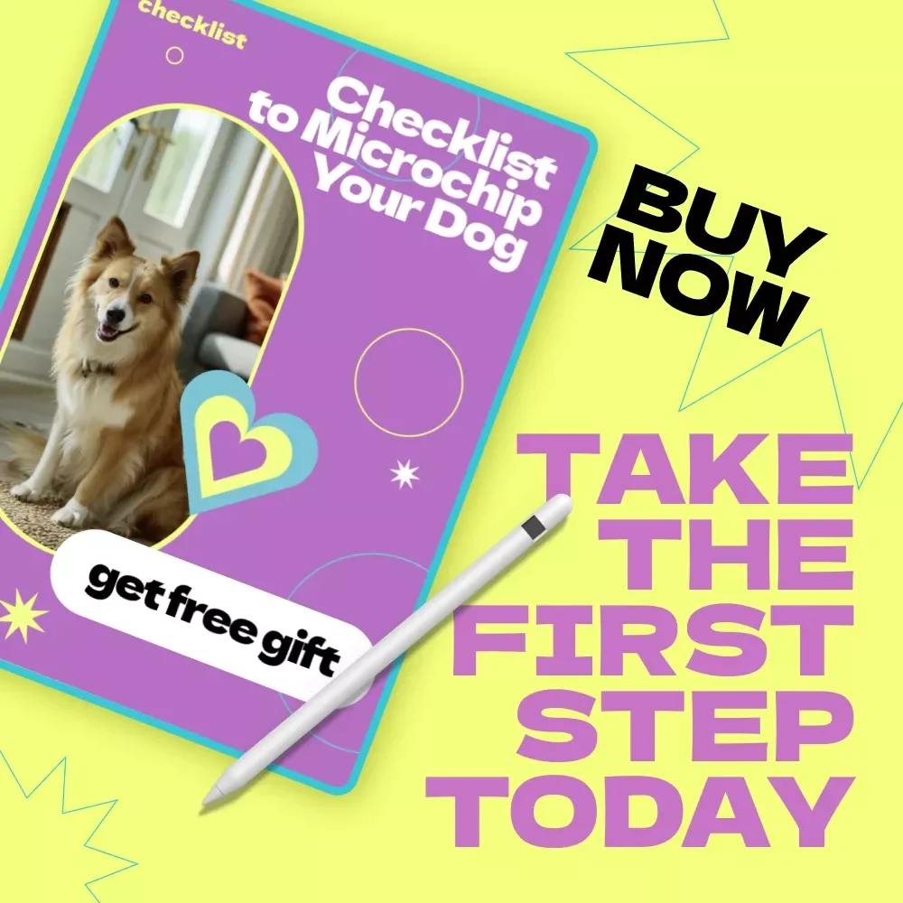 Checklist to Microchip Your Dog | How to Microchip a Dog Step-by-Step Printable Guide for Pet Owners | Dog Safety & ID Registration Checklist
