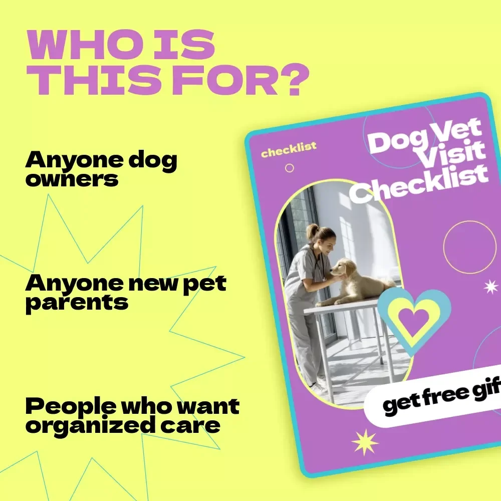 Dog Vet Visit Checklist | How Often to Take Dog to Vet Guide | Printable Pet Health Tracker, Puppy Adult Senior Care Planner, Instant Download