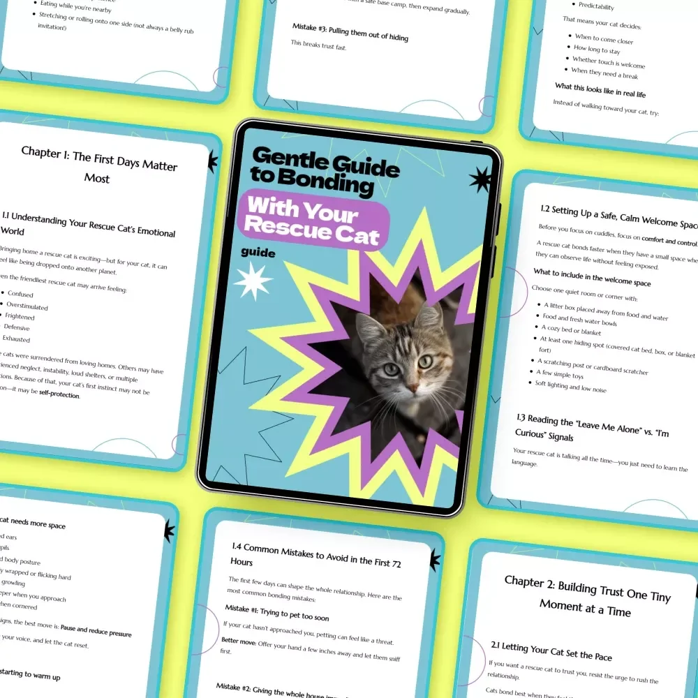Gentle Guide to Bonding With Your Rescue Cat | How to Bond With Rescue Cat eBook, New Cat Owner Guide, Trust Building Checklist, Cat Behavior Help