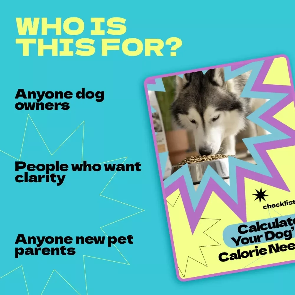 Calculate Your Dog’s Calorie Needs – Printable Checklist Guide for Pet Owners | How to Calculate Dog Calorie Needs Easily at Home