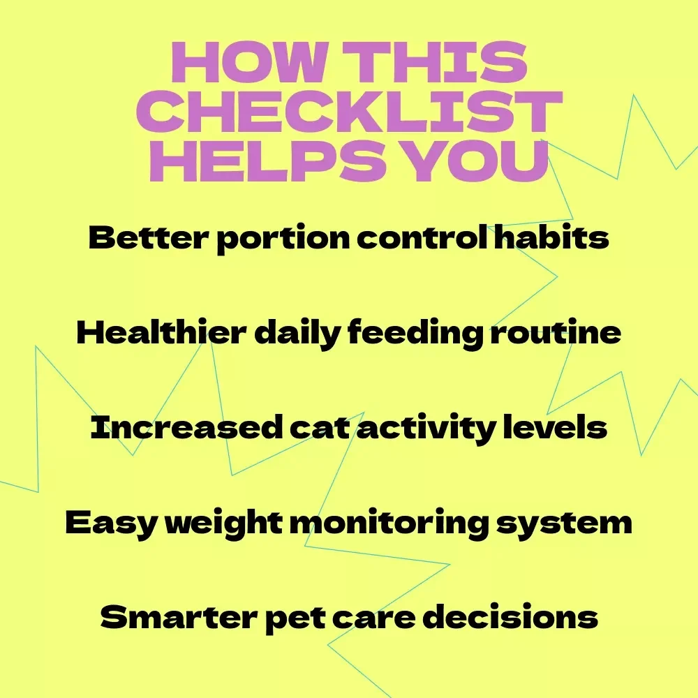 Cat Obesity Prevention Checklist – How to Prevent Cat Obesity Guide, Healthy Weight Planner for Cats, Pet Care Digital Download