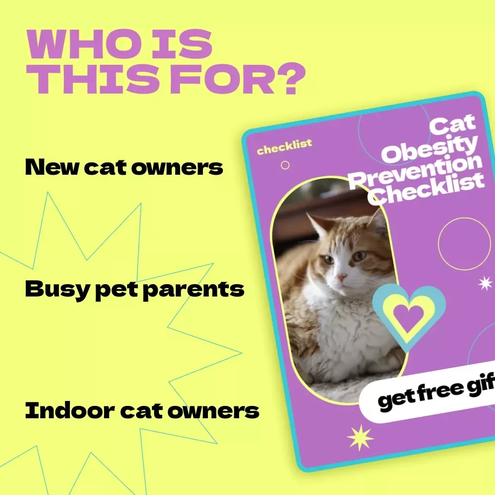Cat Obesity Prevention Checklist – How to Prevent Cat Obesity Guide, Healthy Weight Planner for Cats, Pet Care Digital Download