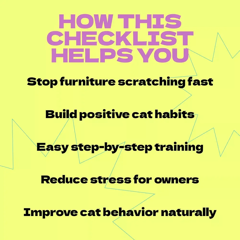 Cat Scratching Post Training Checklist | how to train cat to use scratching post Guide | Easy Cat Training Digital Download for Furniture Protection & Happy Cats