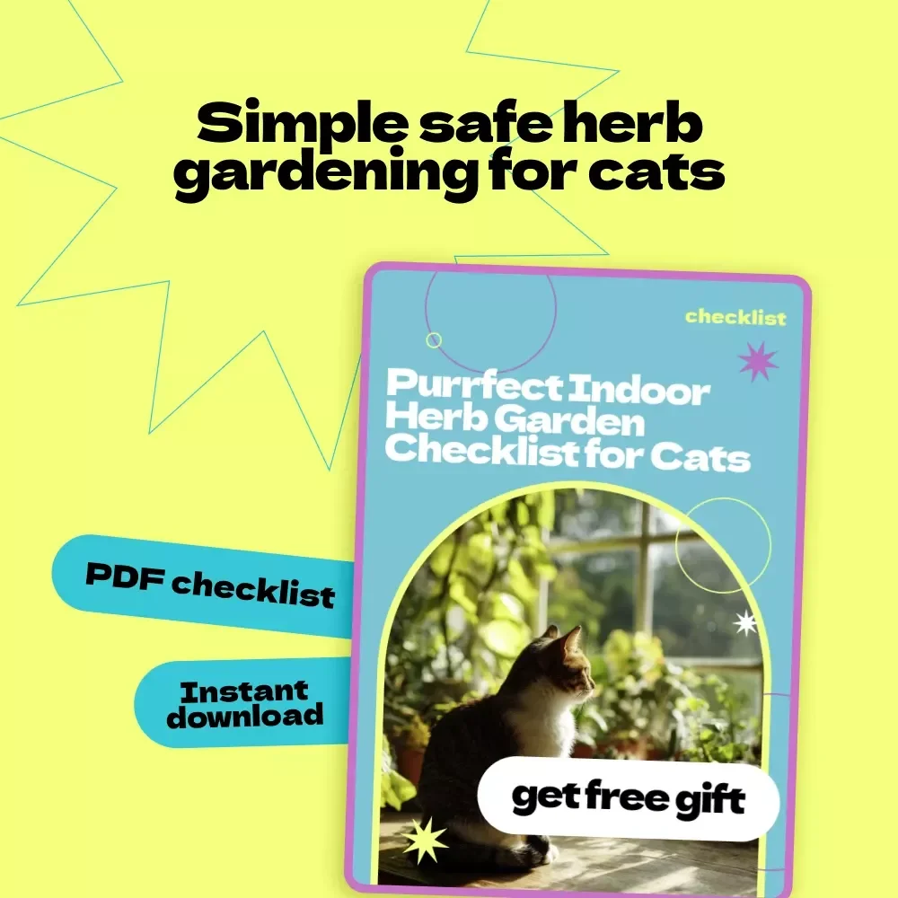 Purrfect Indoor Herb Garden Checklist for Cats – How to Set Up Indoor Herb Garden for Cats, Cat-Safe Plants Guide, Easy Pet-Friendly Gardening Printable