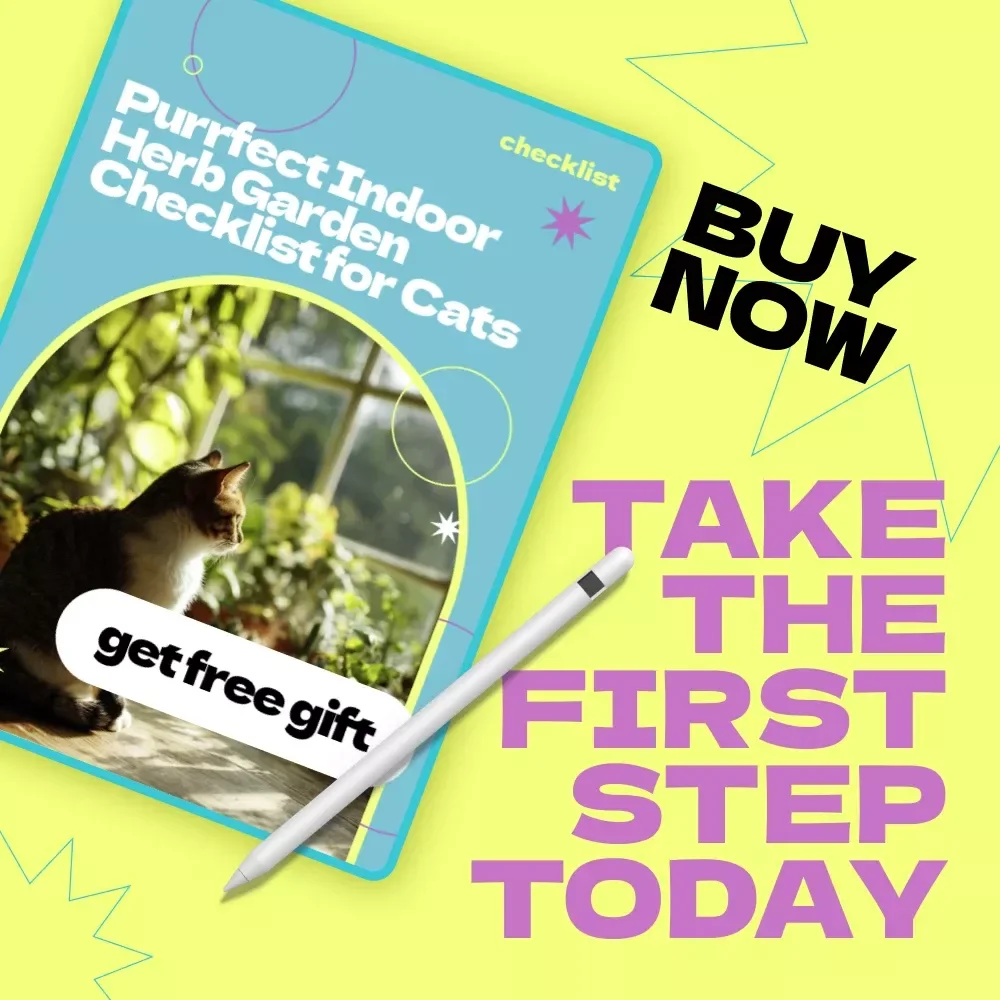 Purrfect Indoor Herb Garden Checklist for Cats – How to Set Up Indoor Herb Garden for Cats, Cat-Safe Plants Guide, Easy Pet-Friendly Gardening Printable