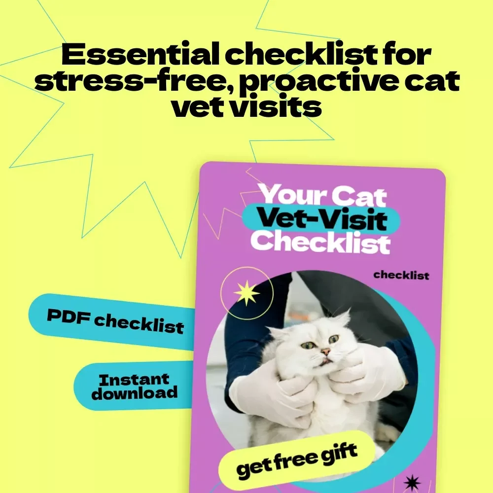 Your Cat Vet-Visit Checklist | Printable Pet Health Planner & Guide – How Often to Take Cat to Vet, Annual Exam Tracker, Cat Care Organizer