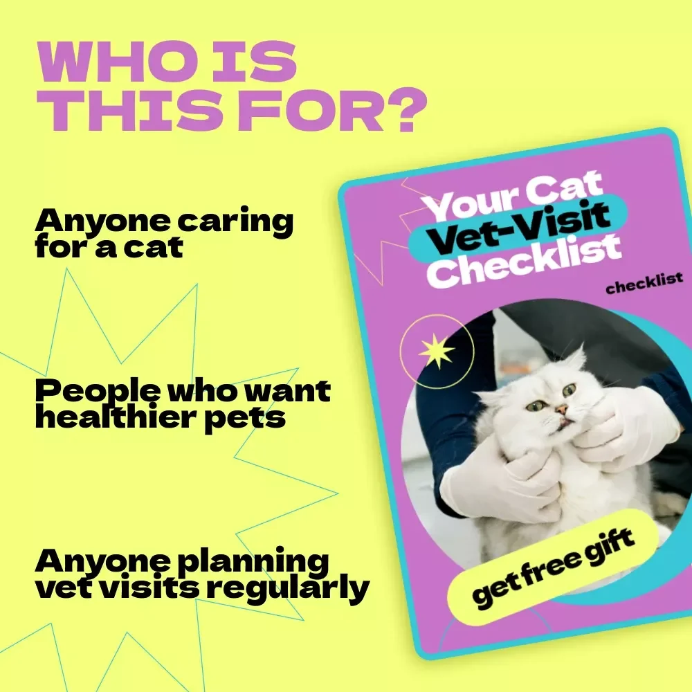 Your Cat Vet-Visit Checklist | Printable Pet Health Planner & Guide – How Often to Take Cat to Vet, Annual Exam Tracker, Cat Care Organizer