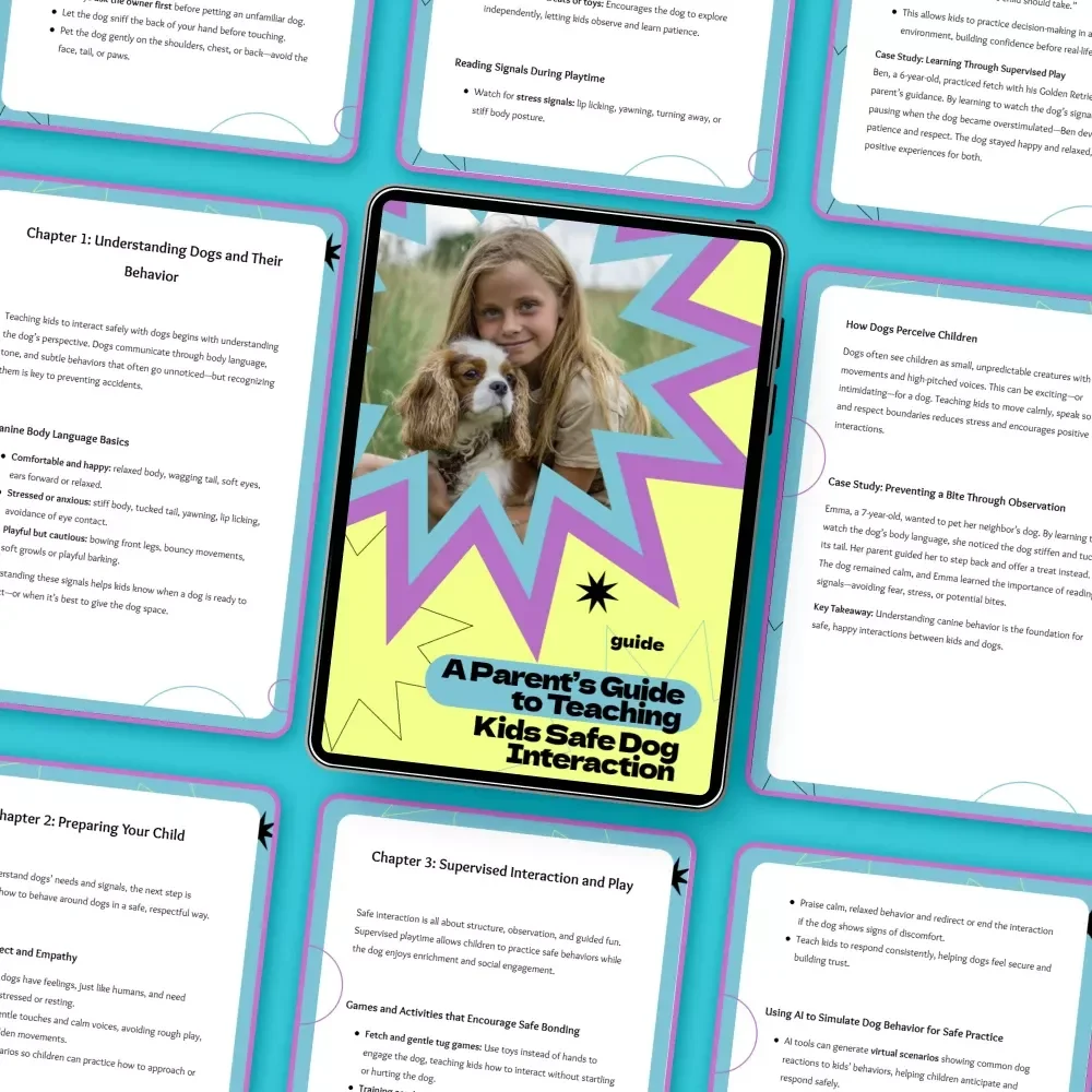 A Parent’s Guide to Teaching Kids Safe Dog Interaction – Complete Family Safety eBook on how to teach kids to interact with dog safely, Child & Dog Training Guide, Printable Parenting Resource
