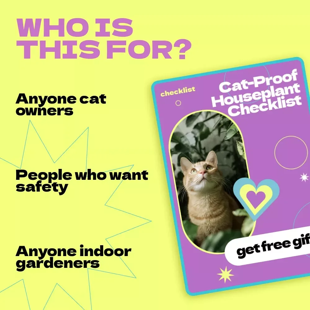 Cat-Proof Houseplant Checklist | How to Stop Cat from Eating Houseplants Guide | Pet-Safe Plant Care Printable Digital Download
