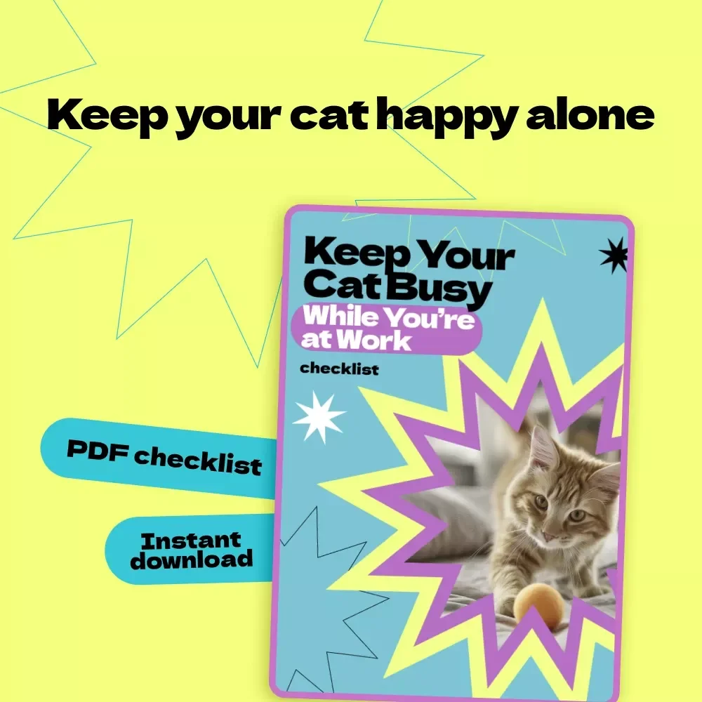 Keep Your Cat Busy While You’re at Work – Ultimate Checklist Guide for How to Keep Cat Busy While at Work | Digital Download Pet Enrichment Planner