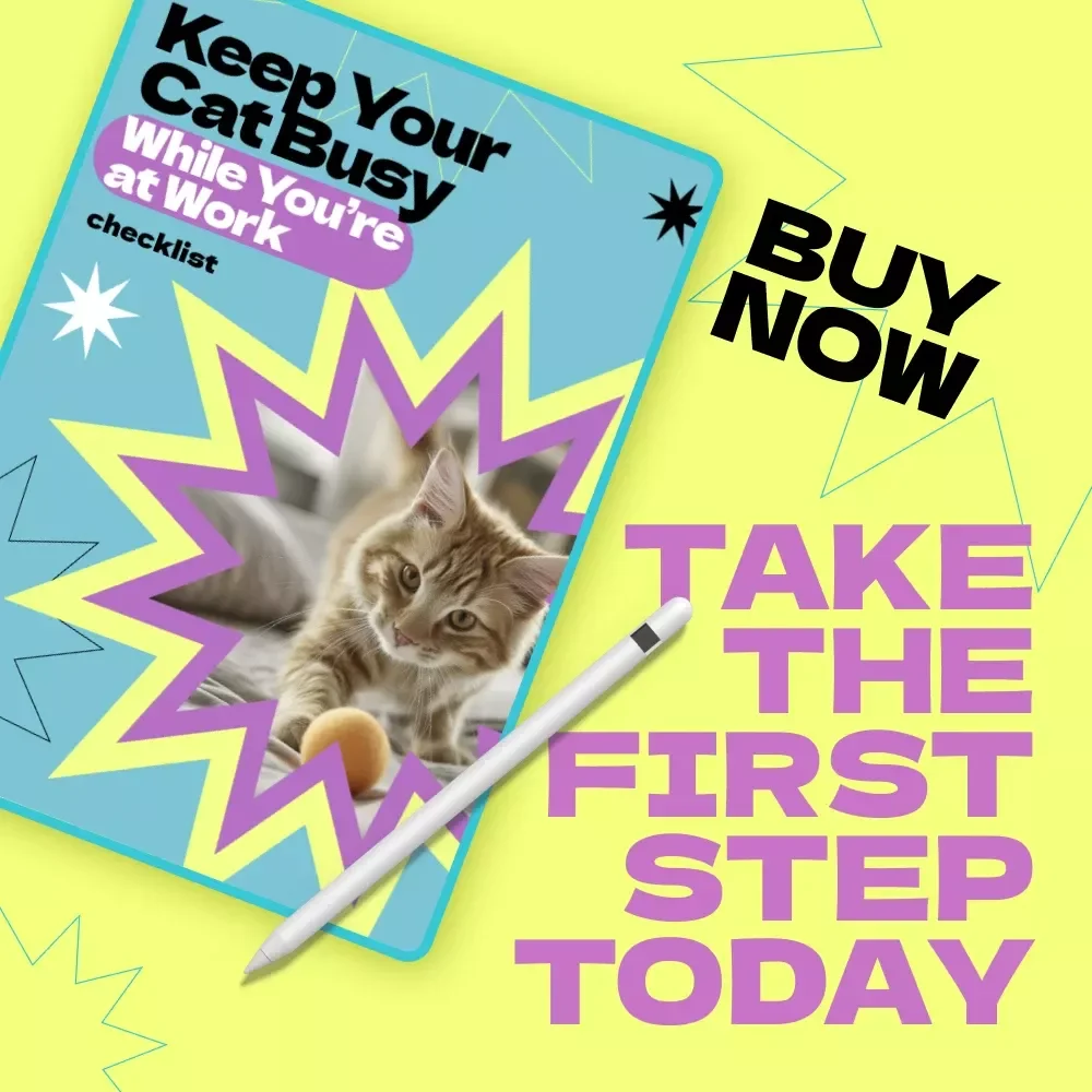 Keep Your Cat Busy While You’re at Work – Ultimate Checklist Guide for How to Keep Cat Busy While at Work | Digital Download Pet Enrichment Planner