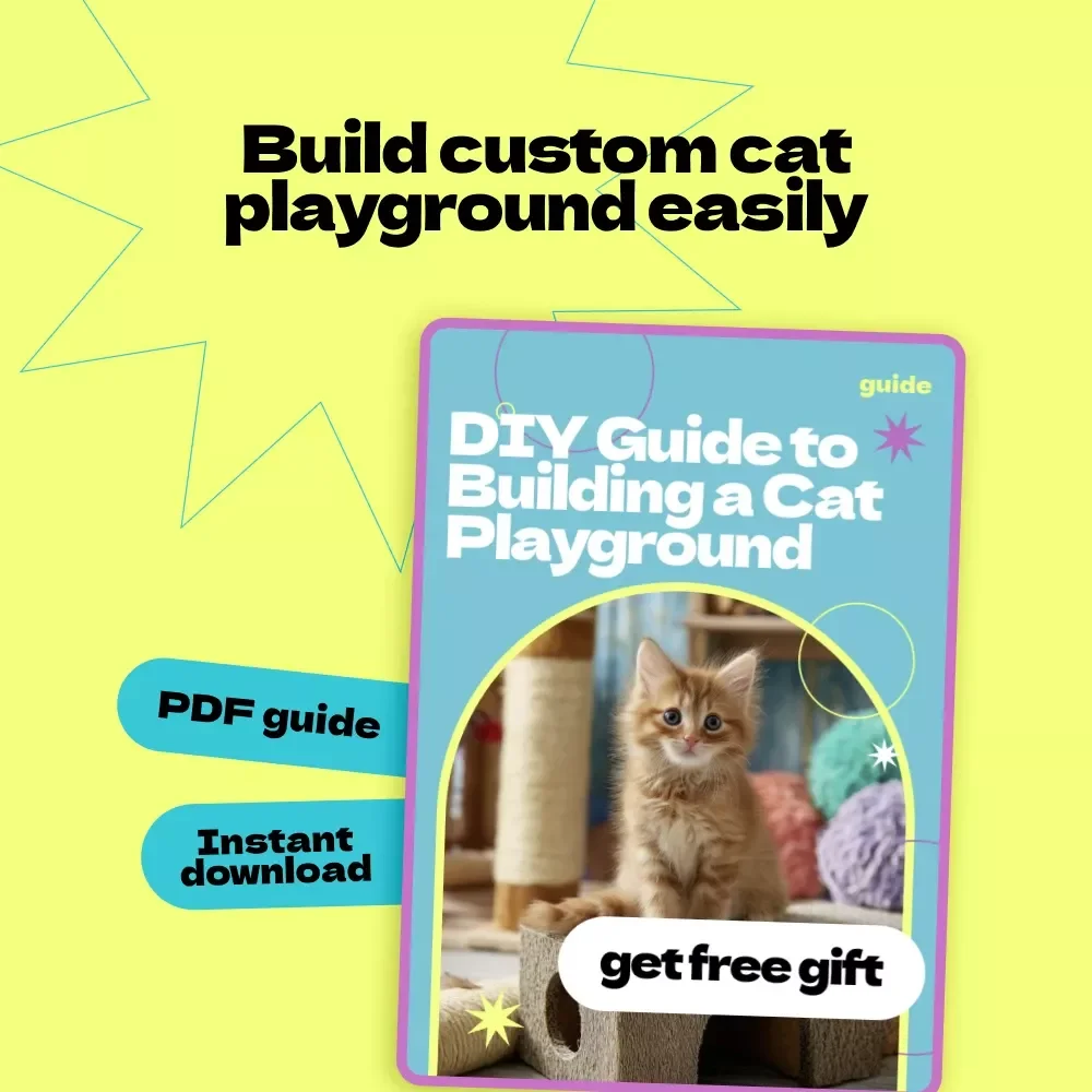 DIY Guide to Building a Cat Playground | How to Make DIY Cat Tower eBook, Cat Furniture Plans, Step-by-Step Cat Tower Guide, Printable Pet Project