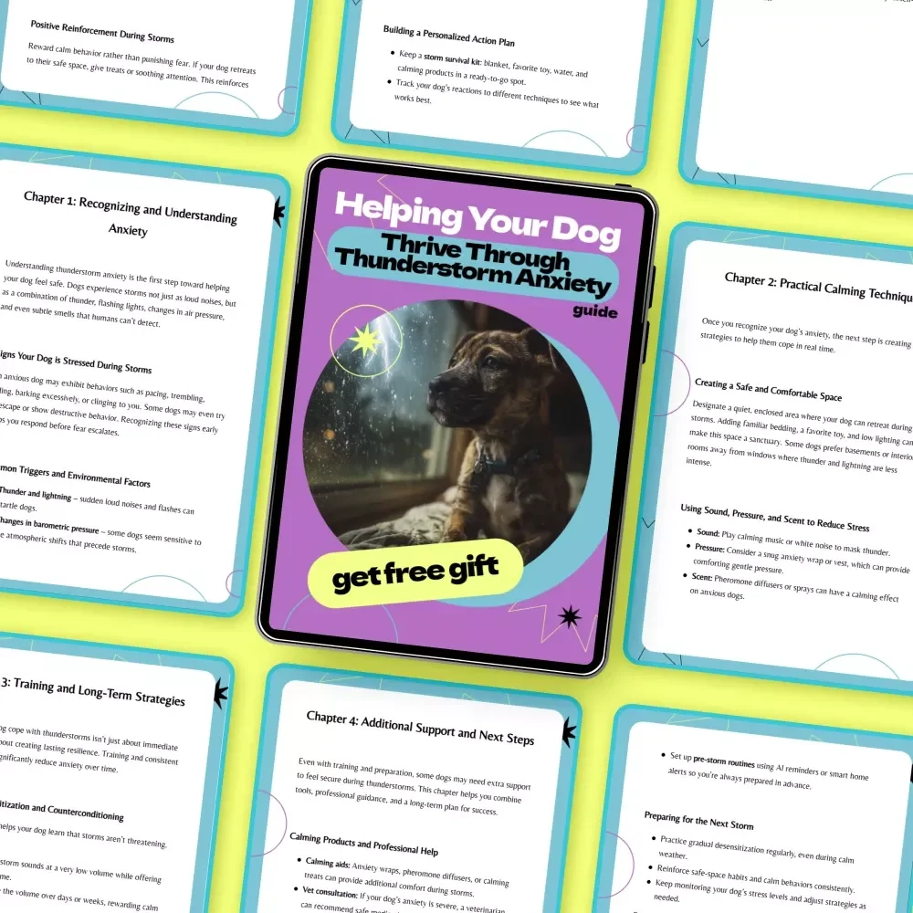 Helping Your Dog Thrive Through Thunderstorm Anxiety – A Complete Guide on how to help dog with thunderstorm anxiety, Calm Training Tips & Stress Relief Solutions for Dogs