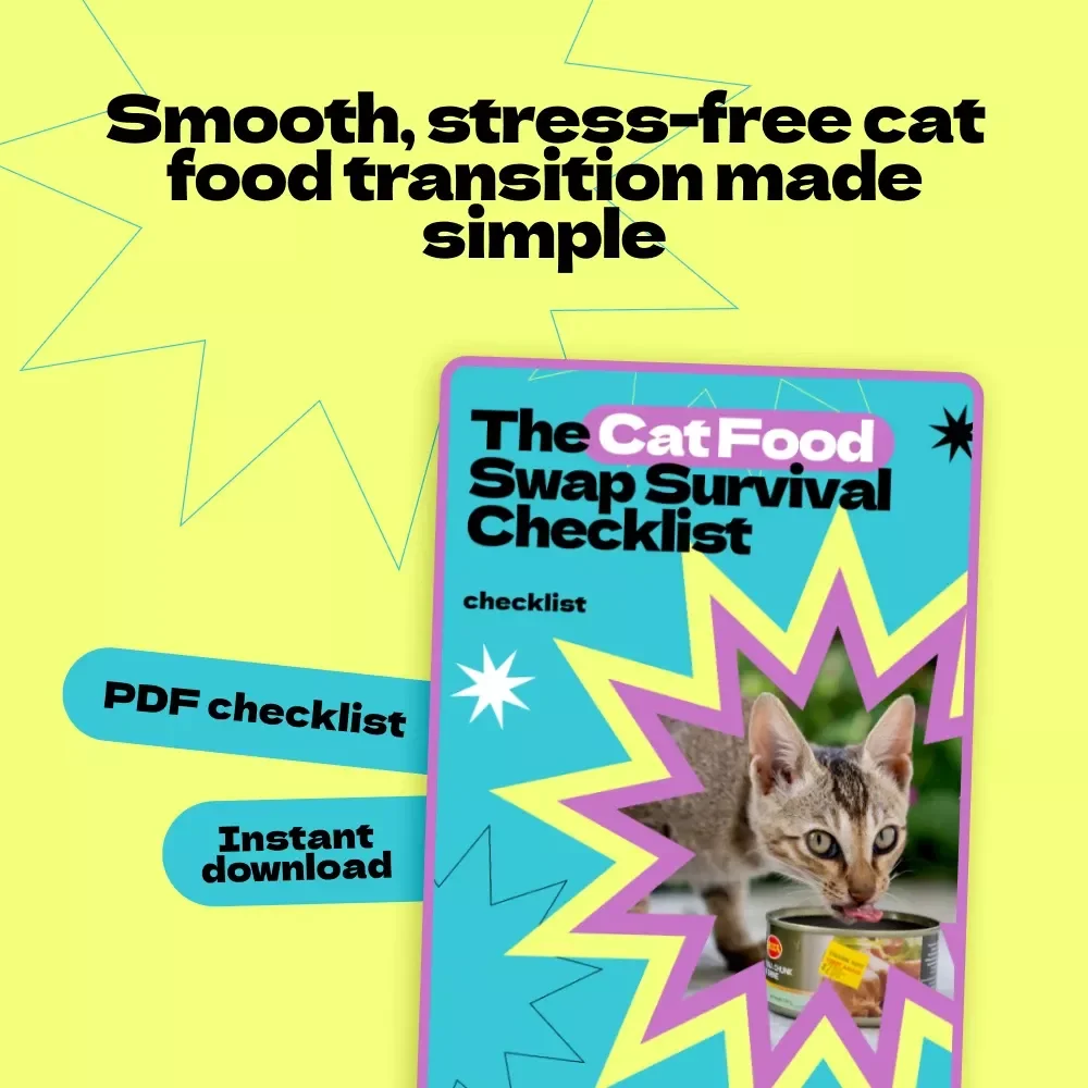 The Cat Food Swap Survival Checklist – How to Switch Cat Food Without Upset Stomach | Gentle Transition Guide for Sensitive Cats | Vet-Friendly Feeding Plan
